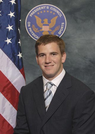 Eli Manning, in 2007 for The President's Council
