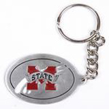 Mississippi State pewter keychains