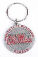 Ole Miss Rebels pewter keychains