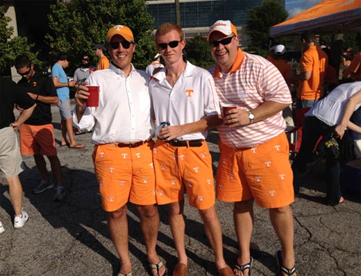 orange shorts with the power T