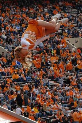 Tennessee Vols Cheerleader In Air