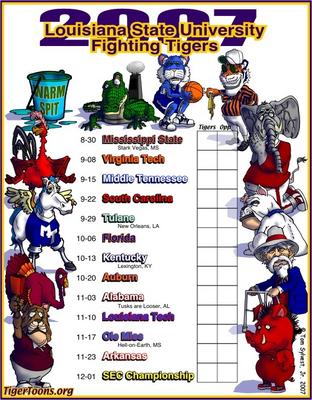 2007 LSU Football Schedule Poster