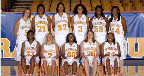 2007-2008 University of Tennessee Women's basketball team photo